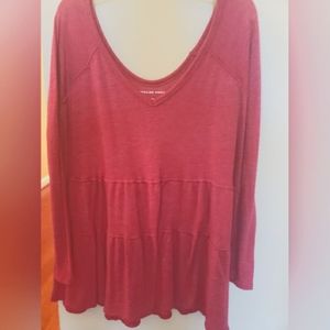 American Eagle-XS Oversized Maroon Top
